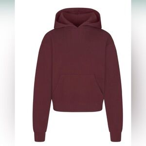Medium Skims oxblood cotton fleece pullover hoodie